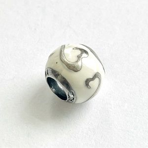 MICHAEL ANTHONY Silver Murano Glass Open Heart Charm